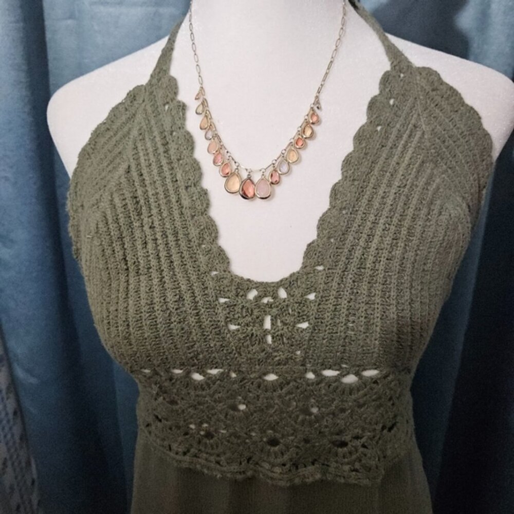 Purple Snow Green Sequin Embellished Midi Dress - Picture 4 of 7